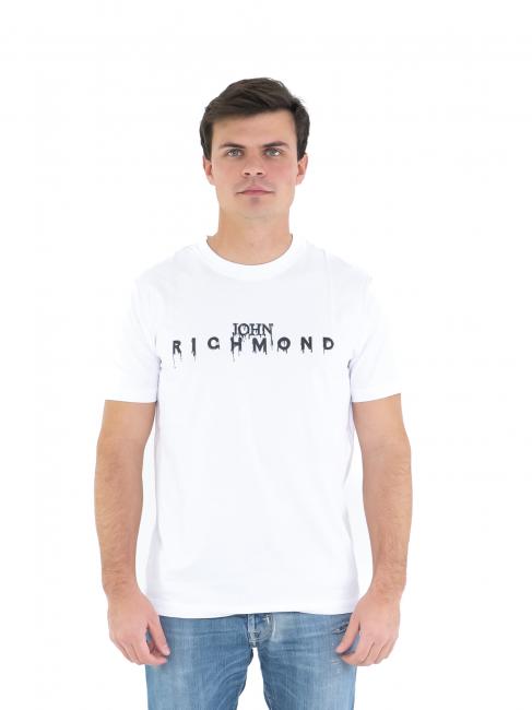 JOHN RICHMOND FANIL T-shirt con stampa effect logo white optical - T-shirt Uomo