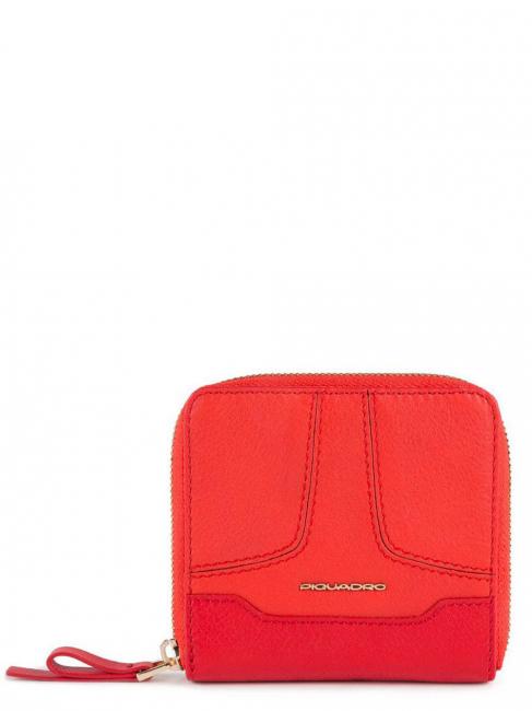 PIQUADRO HOSAKA Portafoglio piccolo in pelle ROSSO - Tracolle Uomo