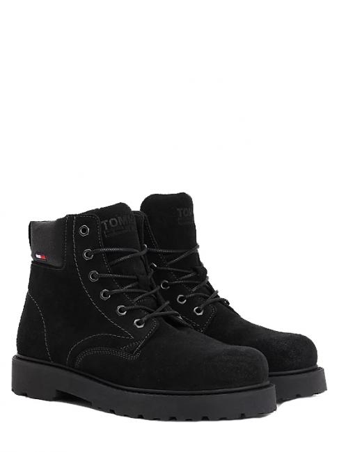 TOMMY HILFIGER TOMMY JEANS Ankle Boots in pelle suede NERO - Scarpe Uomo