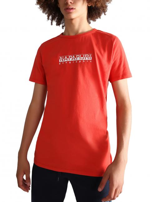 NAPAPIJRI KIDS S-BOX T-shirt in cotone red poppy - T-shirt Bambino