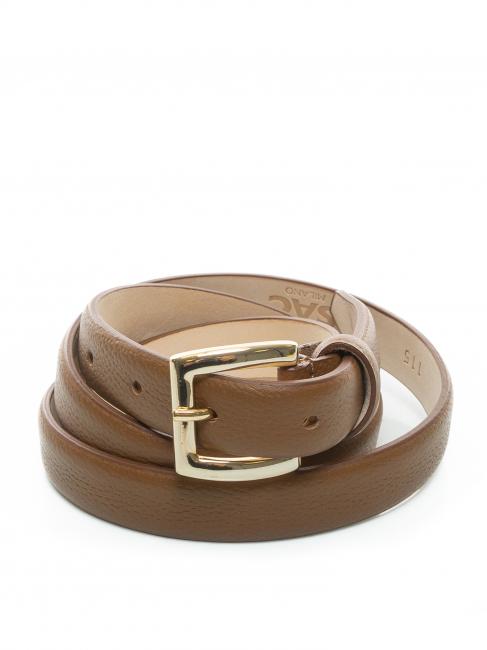 LESAC Cintura sottile in pelle palmellata  marrone - Cinture
