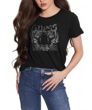 GUESS LOGO TIGER EASY T-shirt con borchiette jetbla - T-shirt e Top Donna - 1