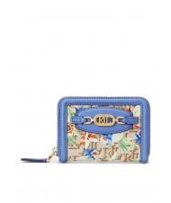 RALPH LAUREN OVL JACQUARD Portafoglio piccolo zip around prnt khaki mjcqrd/nw engld blu - Portafogli Donna - 1