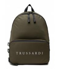 TRUSSARDI SPEEDY LETTERING Zaino in nylon, porta pc 15,6" green olive/stone - Zaini da lavoro porta PC - 1