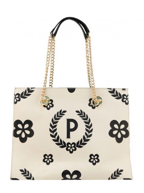 POLLINI HERITAGE  Shopping bag con doppio manico nero/avorio - Borse Donna