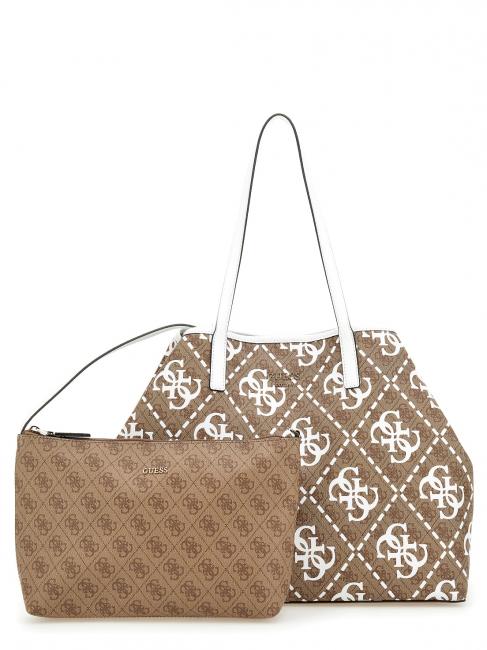 GUESS VIKKY L Shopping bag con pochette latte logo/white - Borse Donna