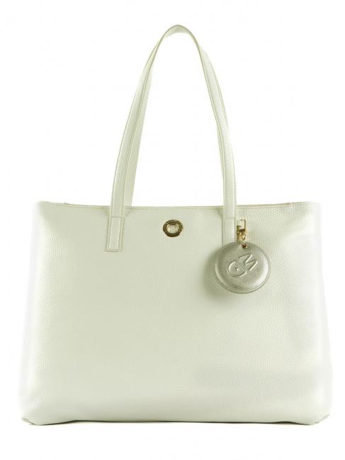 MANDARINA DUCK  MELLOW Shopping bag a spalla optical white - Borse Donna