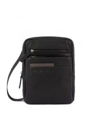 PIQUADRO PAAVO Borsello porta iPad Mini, in pelle Nero - Tracolle Uomo - 1