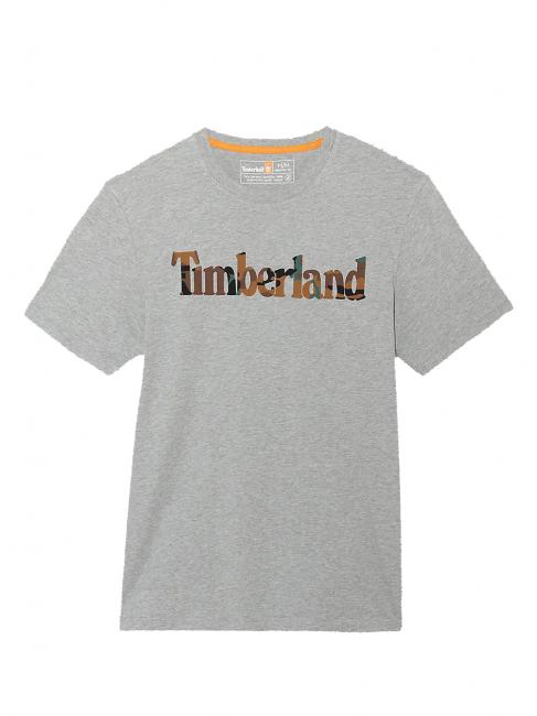TIMBERLAND T-shirt con logo mimetico  medium grey heather - T-shirt Uomo