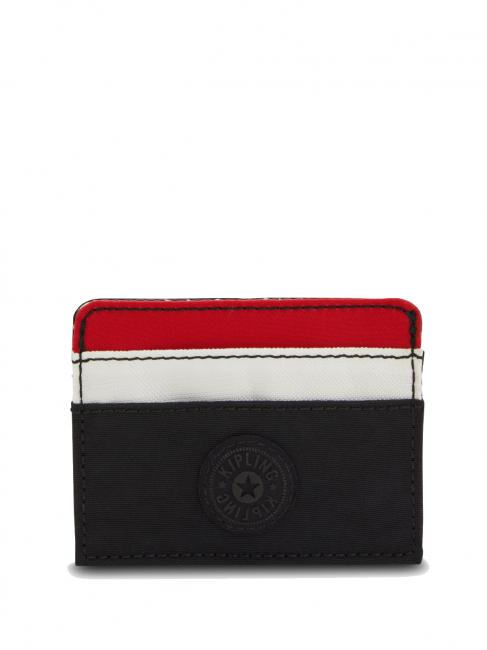 KIPLING CARDY S Porta carte piatto black red block - Portafogli Donna