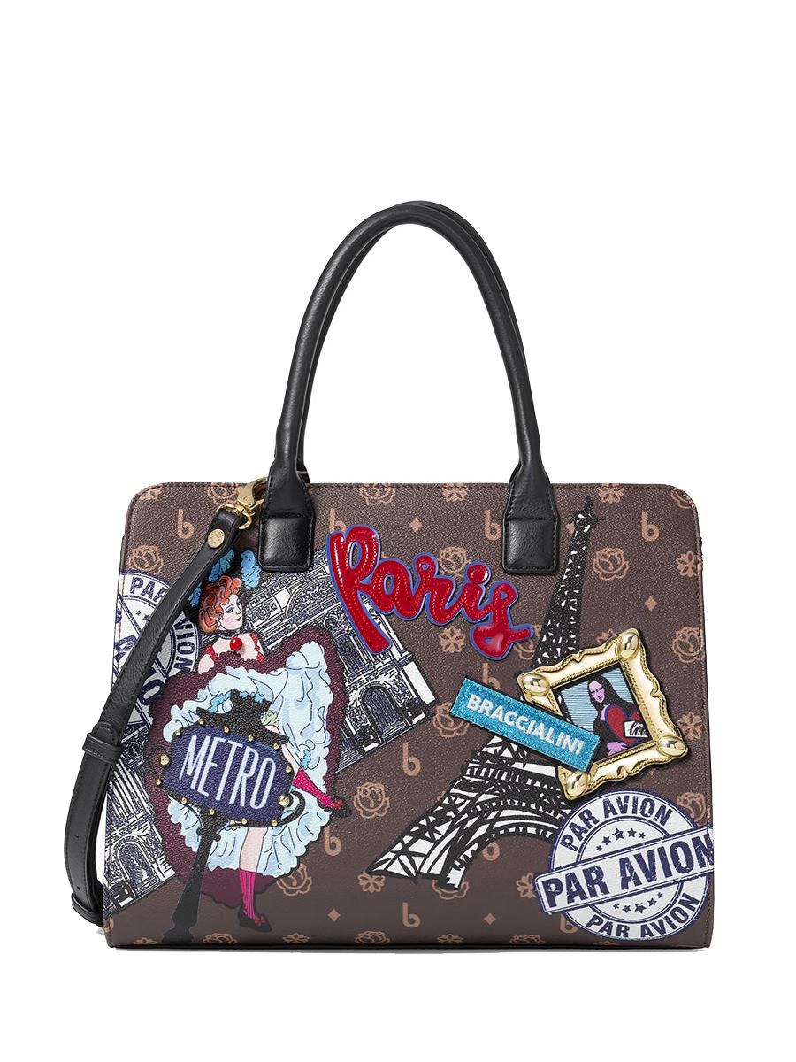 Borsa Donna a Mano BRACCIALINI linea Audrey Bugs Bunny in Pelle Nera