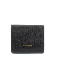 COCCINELLE PRINTED LOGO Portafoglio mini in pelle martellata Nero - Portafogli Donna - 1