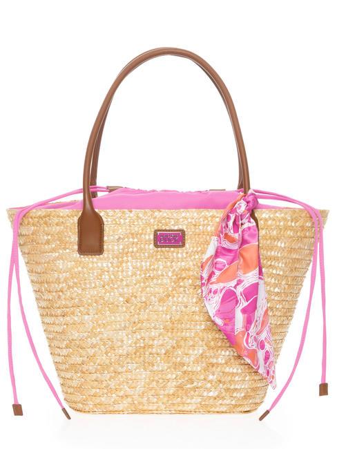 MANDARINA DUCK SEASHELL STRAW Borsa a spalla pink bubble - Borse Donna