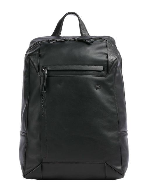 PIQUADRO PAN Zaino in pelle porta pc 15" Nero - Zaini da lavoro porta PC