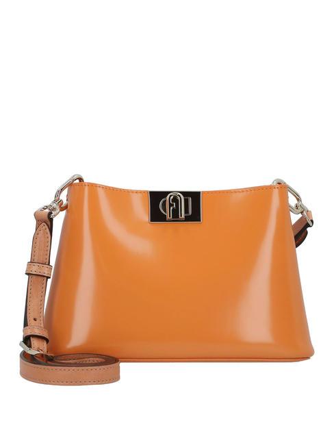 FURLA FLEUR Borsa tracolla piccola pelle vitello marmalade - Borse Donna