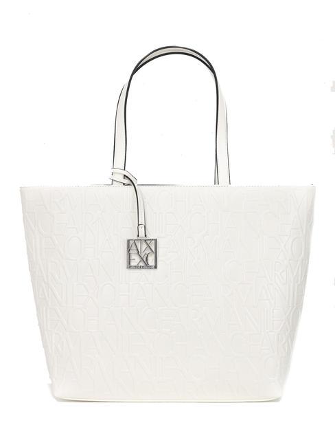 ARMANI EXCHANGE LOGO EMBOSSED Shopping bag bianco - Borse Donna