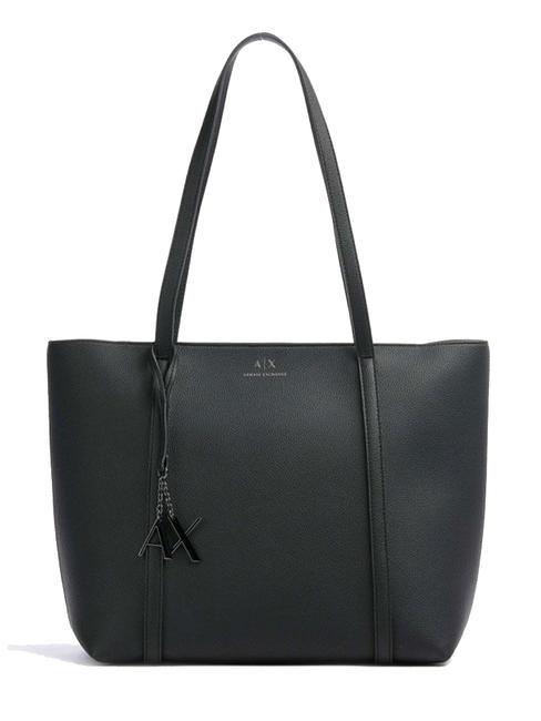 ARMANI EXCHANGE CHARM LOGO Shopping bag con charm black/lady - Borse Donna