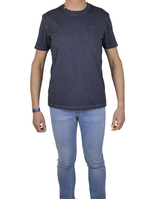 SUN68 SPECIAL DYED T-shirt in cotone navy blue - T-shirt Uomo