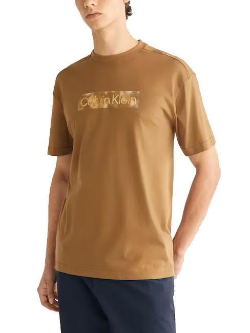 CALVIN KLEIN CAMO RAISED BOX LOGO T-shirt in cotone kangaroo - T-shirt Uomo