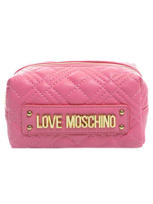 LOVE MOSCHINO QUILTED Trousse con zip rosa - Beauty Case