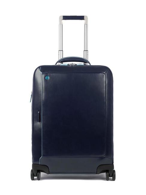 PIQUADRO BLUE SQUARE Trolley Bagaglio a Mano in pelle, porta PC 15,6" blu - Bagagli a mano