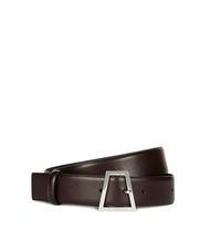 TRUSSARDI SQUARED Cintura in pelle liscia, accorciabile su misura chocolate plum - Cinture - 1