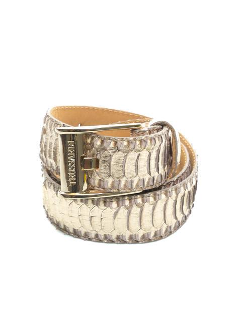 TRUSSARDI XENO Cintura pelle laminata, accorciabile roccia - Cinture