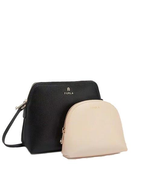 FURLA CAMELIA Set minibag e pochette in pelle ares nero/ball - Borse Donna