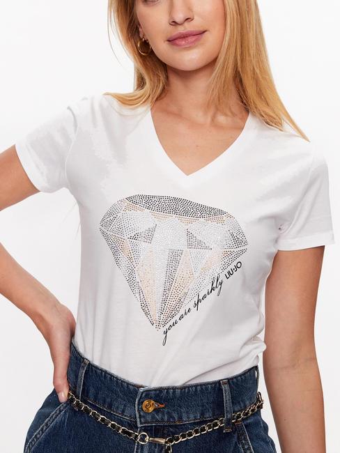 LIUJO DIAMOND eco-friendly T-shirt con brillantini bianco liujo diamond - T-shirt e Top Donna