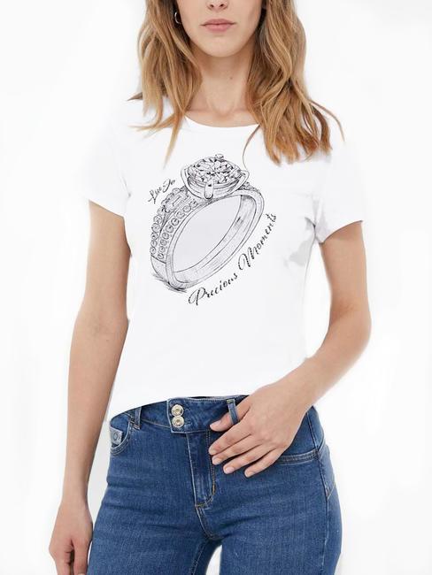 LIUJO RING T-shirt con strass bianco ring liujo - T-shirt e Top Donna