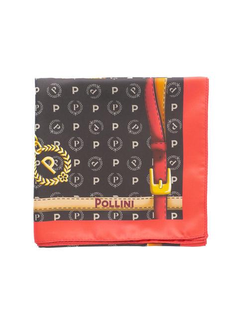 POLLINI TWILL Foulard stampato nero e fucsia - Sciarpe
