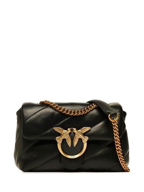 PINKO MINI LOVE BAG Borsa in nappa nero-antique gold - Borse Donna