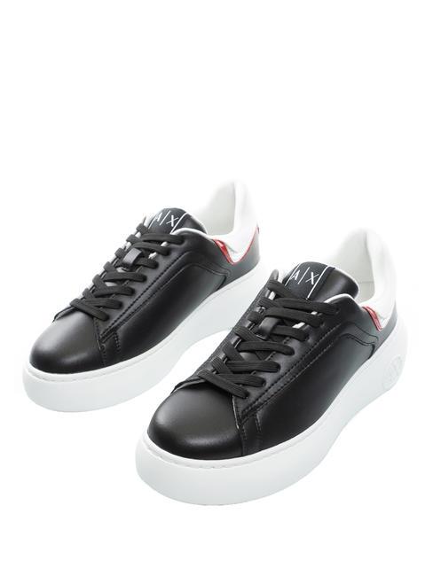 ARMANI EXCHANGE A|X Sneakers in pelle black+red+op.wht - Scarpe Donna