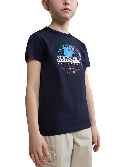 NAPAPIJRI KIDS AZOGUES T-shirt in cotone blu marine - T-shirt Bambino