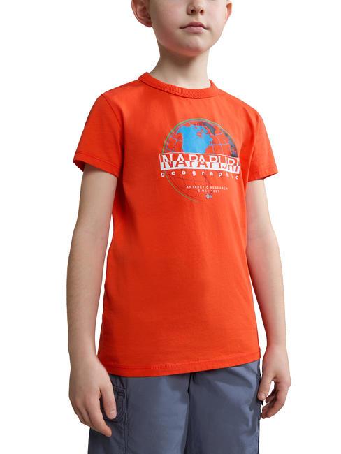 NAPAPIJRI KIDS AZOGUES T-shirt in cotone red cherry r05 - T-shirt Bambino