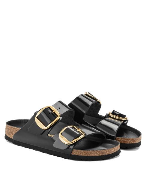 BIRKENSTOCK ARIZONA Big Buckle Sandalo ciabatta in pelle shine black - Scarpe Unisex