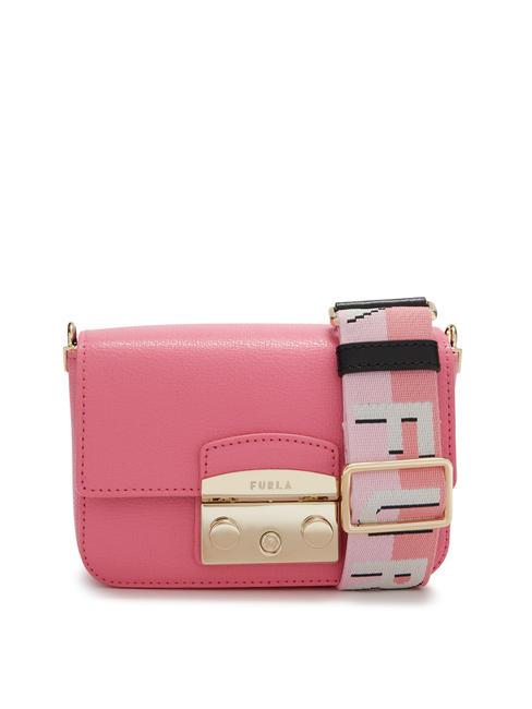 FURLA METROPOLIS Borsa a tracolla micro in pelle blossom/begonias quarzo - Borse Donna