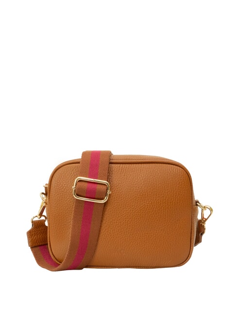 LESAC LUCIA Borsa pelle dollaro doppia tracolla  cuoio scuro - Borse Donna