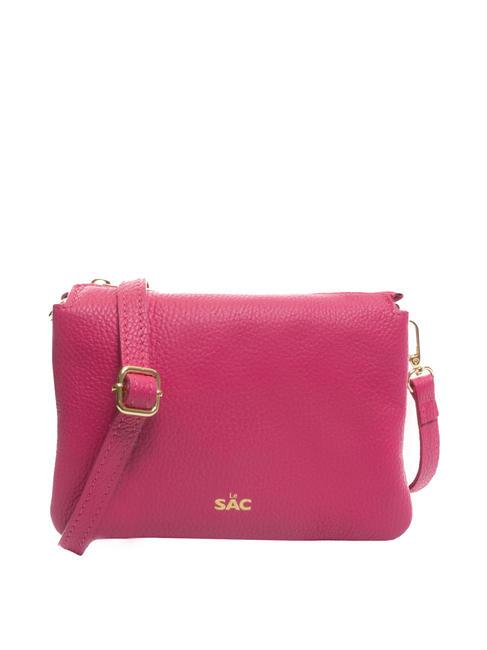LESAC SIMONA Borsa a tracolla tris pelle dollaro fuxia - Borse Donna