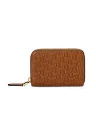 RALPH LAUREN LOGO EMBOSSED Portafoglio zip piccolo in pelle lauren tan7 - Portafogli Donna - 1