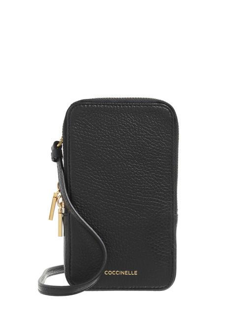COCCINELLE FLOR Mini bag porta smarthphone in pelle Nero - Borse Donna