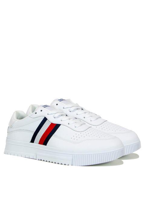 TOMMY HILFIGER SUPERCUP STRIPES Sneakers in pelle white - Scarpe Uomo