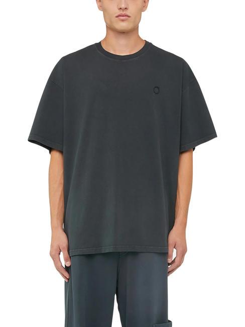 TRUSSARDI GREYHOUND PATCH STONEWASHED T-shirt basic NERO - T-shirt Uomo