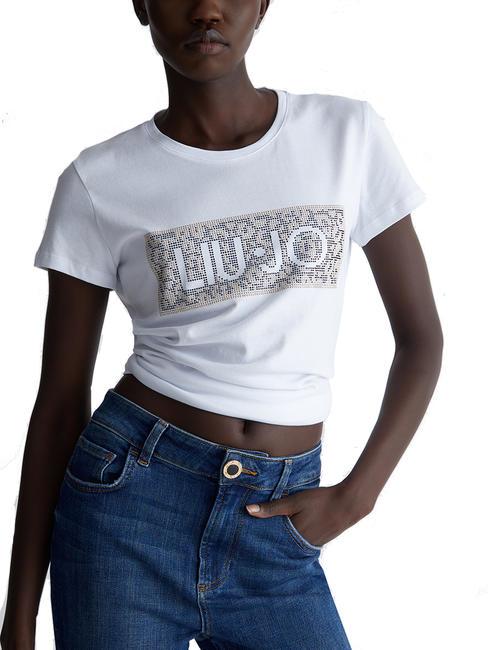 LIUJO MODA T-shirt logo paillettes bianco macula liujo - T-shirt e Top Donna