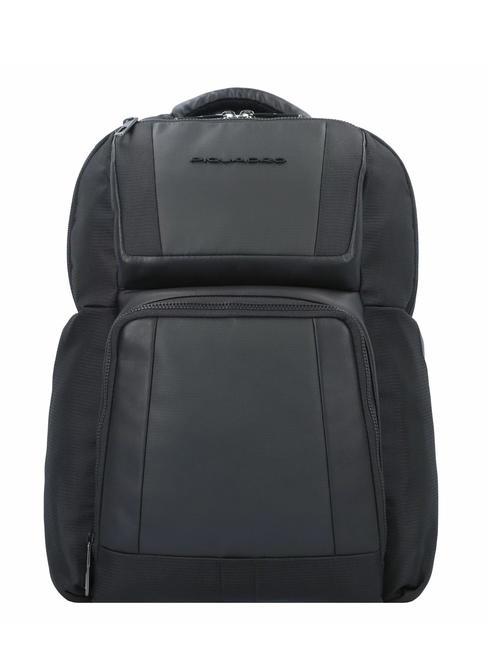 PIQUADRO WALLABY Zaino in pelle e tessuto, porta pc 14" Nero - Zaini da lavoro porta PC