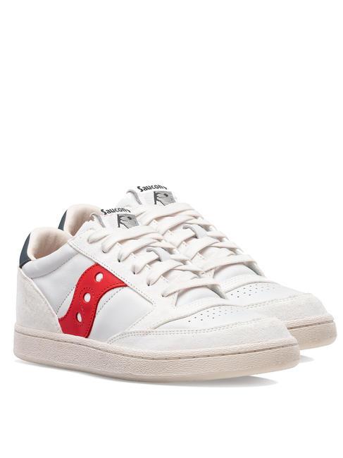 SAUCONY JAZZ COURT Sneakers in pelle white/red - Scarpe Uomo