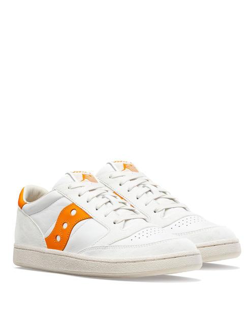 SAUCONY JAZZ COURT Sneakers in pelle white/orange - Scarpe Uomo