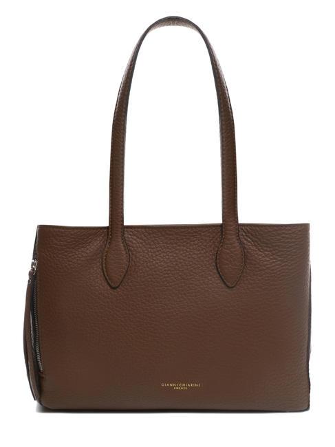 GIANNI CHIARINI POCKET Shopping bag in pelle marrone - Borse Donna