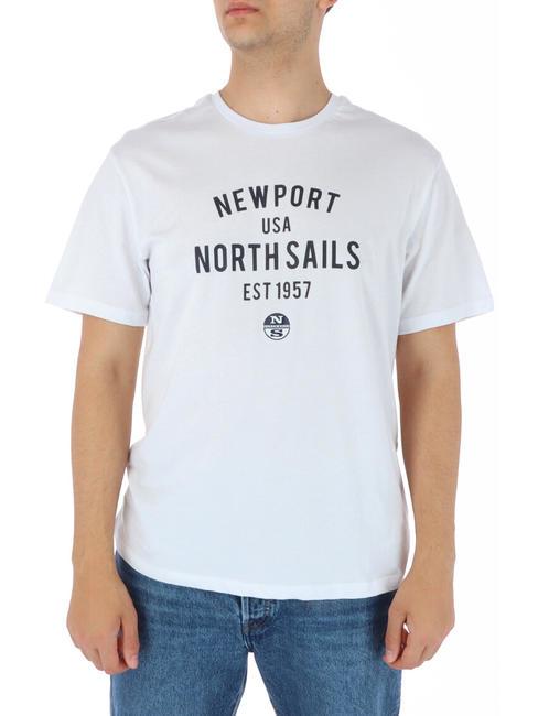 NORTH SAILS NEWPORT USA T-shirt in cotone bianco - T-shirt Uomo