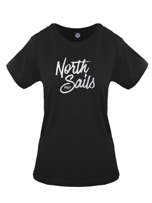 NORTH SAILS 1967 LOGO T-shirt in cotone nero - T-shirt e Top Donna